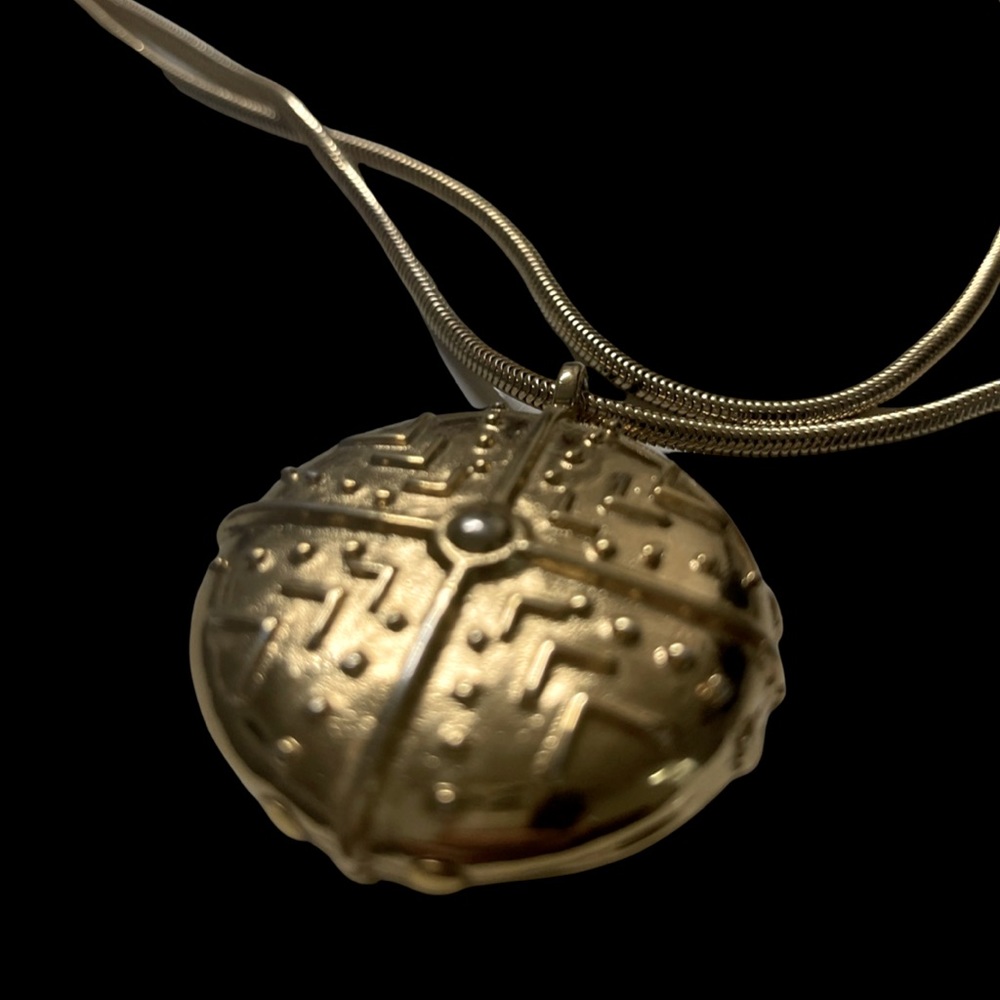Vintage Estate VENDOME Gold Tone
Long Chain Link Necklace with strange locket